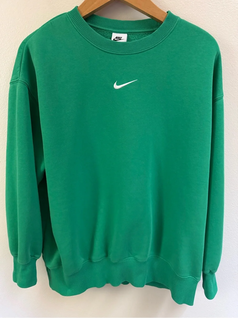 Nike Green Crewneck Sweatshirt with White Swoosh